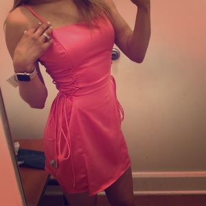 Hot pink silk dress
